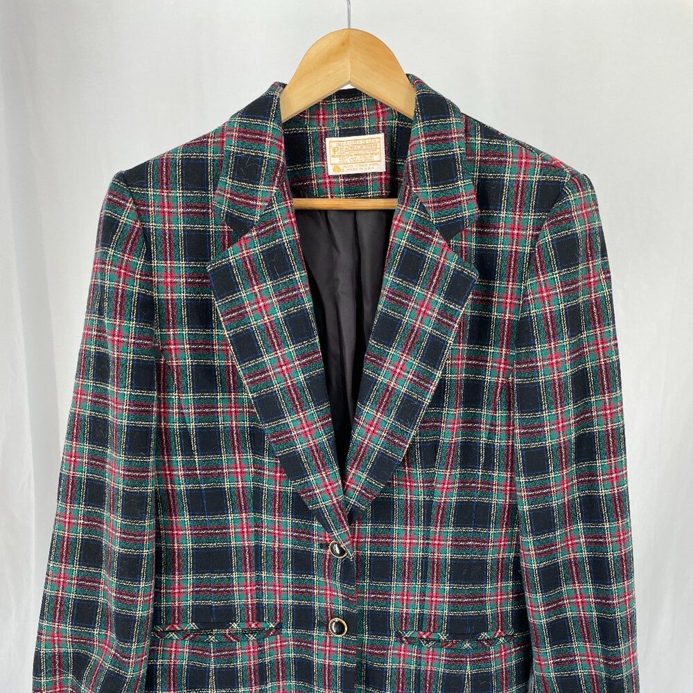 Vintage 1970s Pendleton Platted 100% Virgin Wool Business Jacket